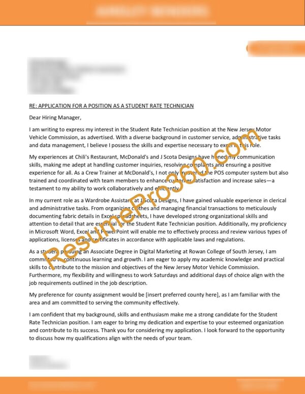 Cover Letter Writing